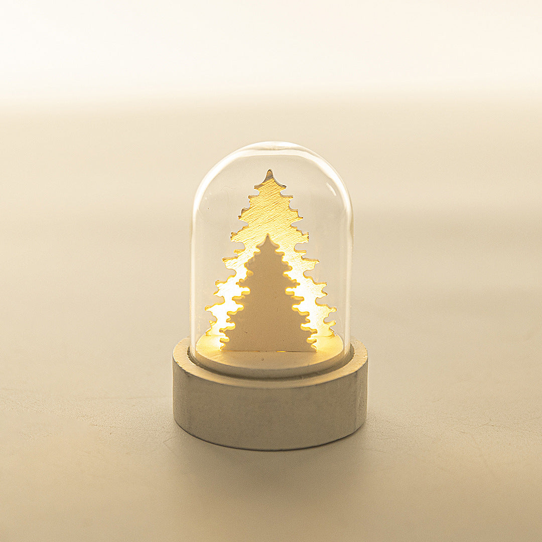 Luminous Wooden House Christmas Ornaments