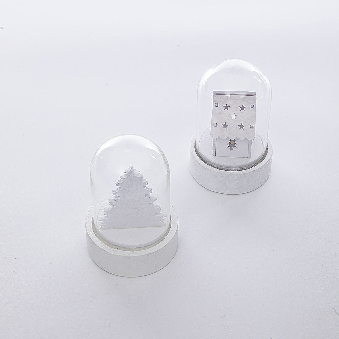 Luminous Wooden House Christmas Ornaments