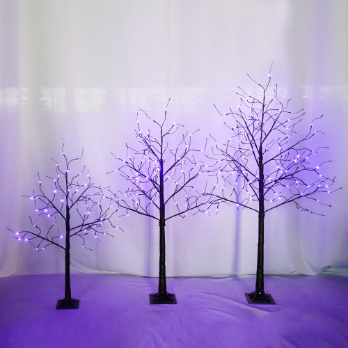 3 Pac Halloween Spooky Tree With Purple Lights