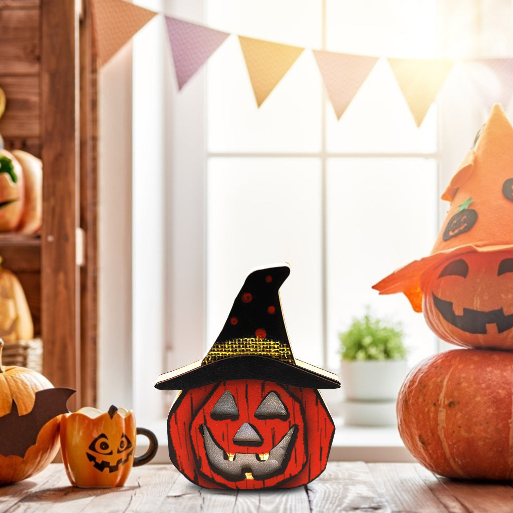 Creative Halloween Wooden Pumpkin