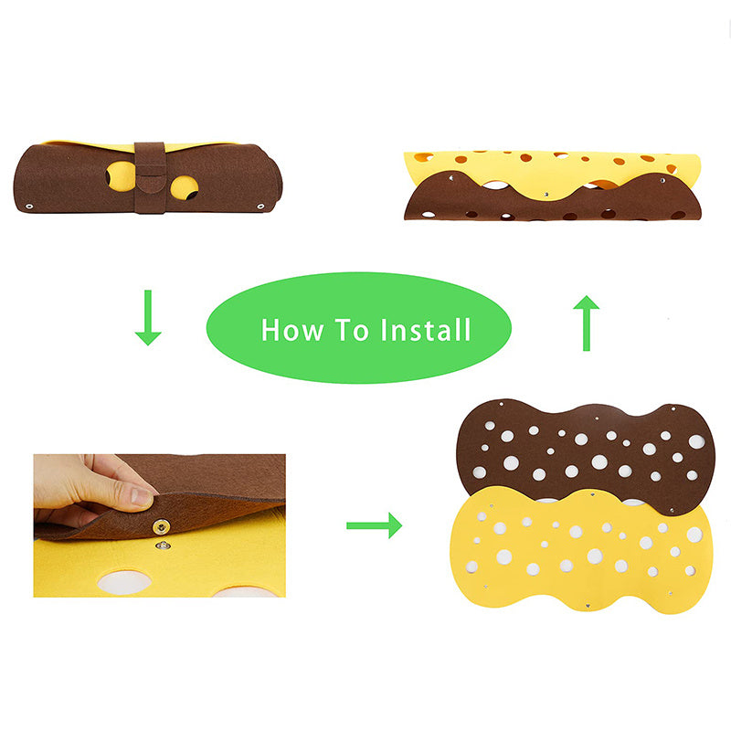 Cat Tunnel Cat Toy Felt Pom