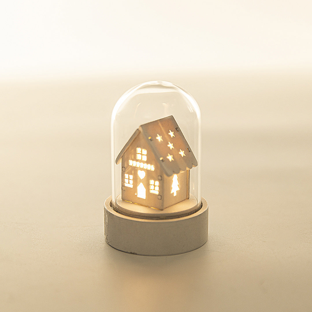 Luminous Wooden House Christmas Ornaments